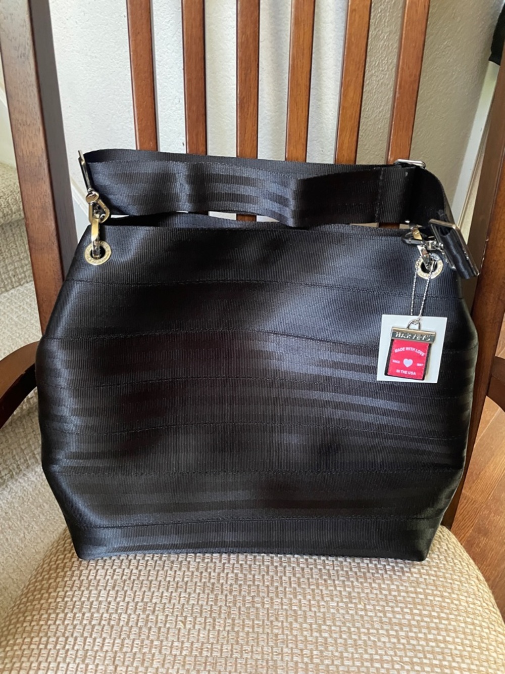 Harveys black large hobo bag